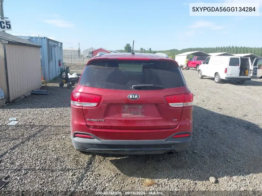 5XYPGDA56GG134284 2016 Kia Sorento 3.3L Lx