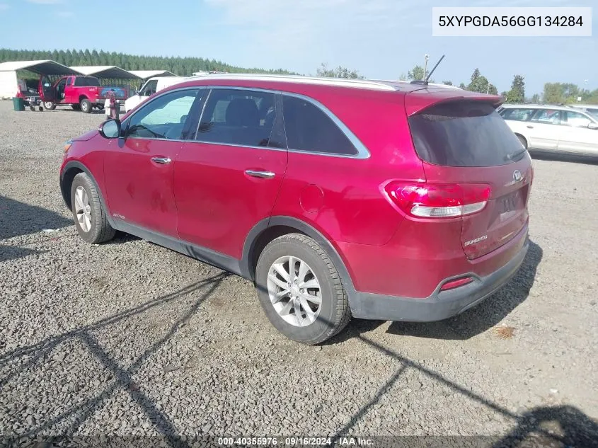 2016 Kia Sorento 3.3L Lx VIN: 5XYPGDA56GG134284 Lot: 40355976