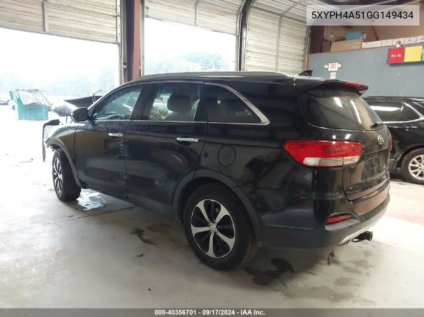 5XYPH4A51GG149434 2016 Kia Sorento Ex