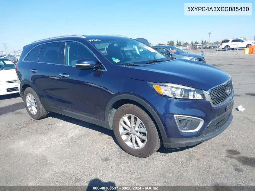 2016 Kia Sorento 2.4L L/2.4L Lx VIN: 5XYPG4A3XGG085430 Lot: 40363537