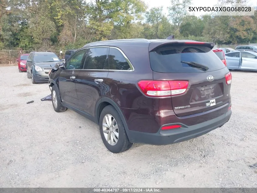 5XYPGDA3XGG068028 2016 Kia Sorento Lx/L