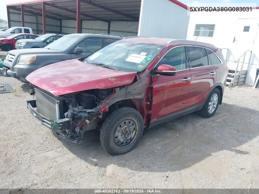 5XYPGDA38GG083031 2016 Kia Sorento 2.4L Lx