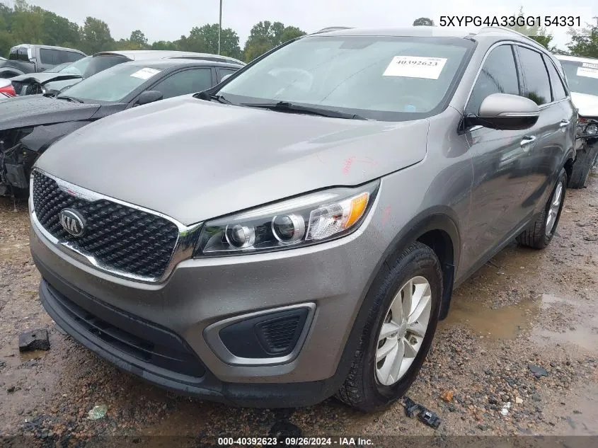 2016 Kia Sorento Lx/L VIN: 5XYPG4A33GG154331 Lot: 40392623