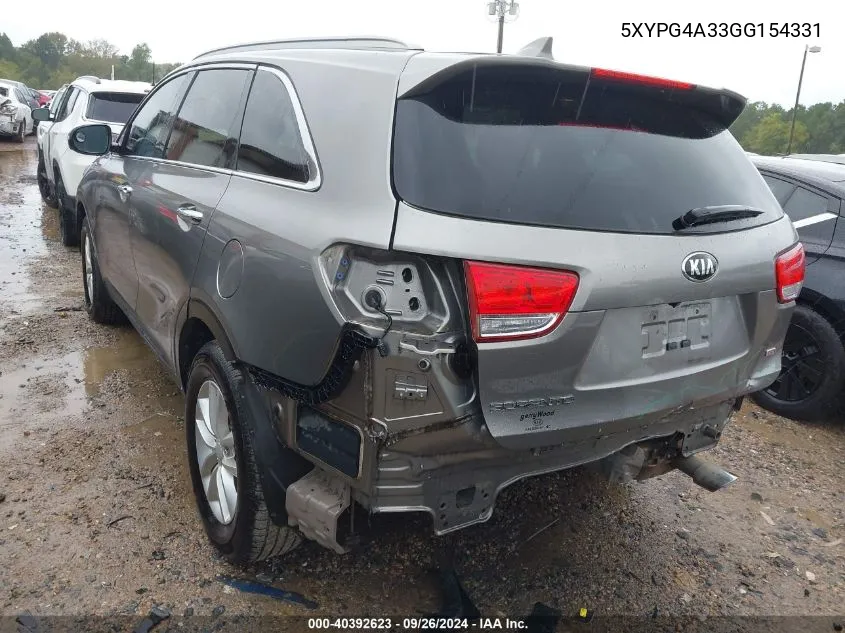 5XYPG4A33GG154331 2016 Kia Sorento Lx/L