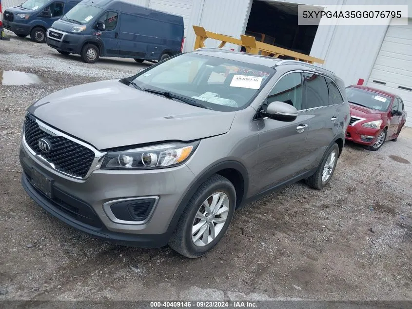 2016 Kia Sorento Lx/L VIN: 5XYPG4A35GG076795 Lot: 40409146