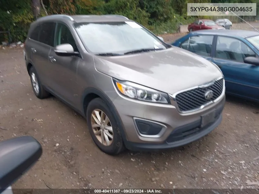 5XYPG4A38GG004635 2016 Kia Sorento Lx/L