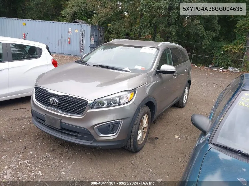 5XYPG4A38GG004635 2016 Kia Sorento Lx/L