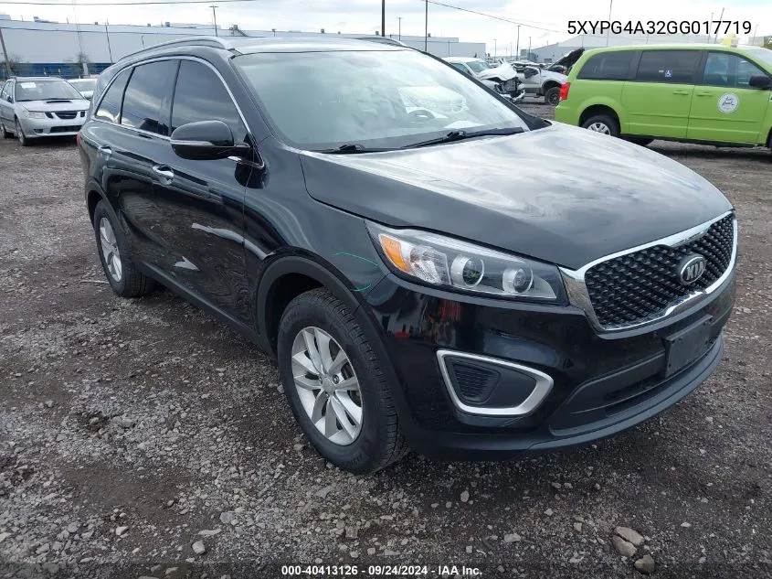 2016 Kia Sorento 2.4L Lx VIN: 5XYPG4A32GG017719 Lot: 40413126