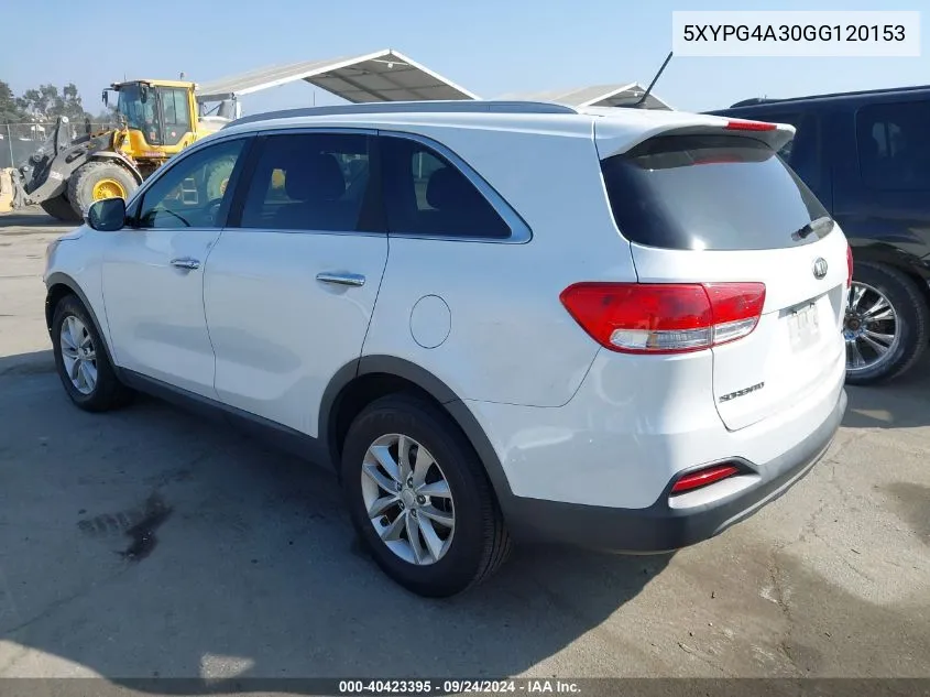 5XYPG4A30GG120153 2016 Kia Sorento 2.4L Lx