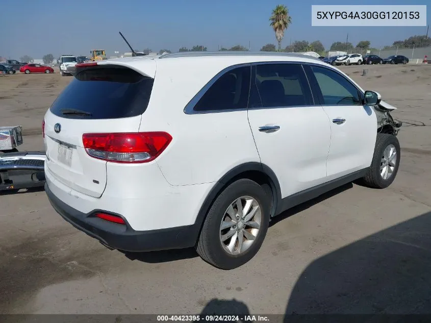 5XYPG4A30GG120153 2016 Kia Sorento 2.4L Lx