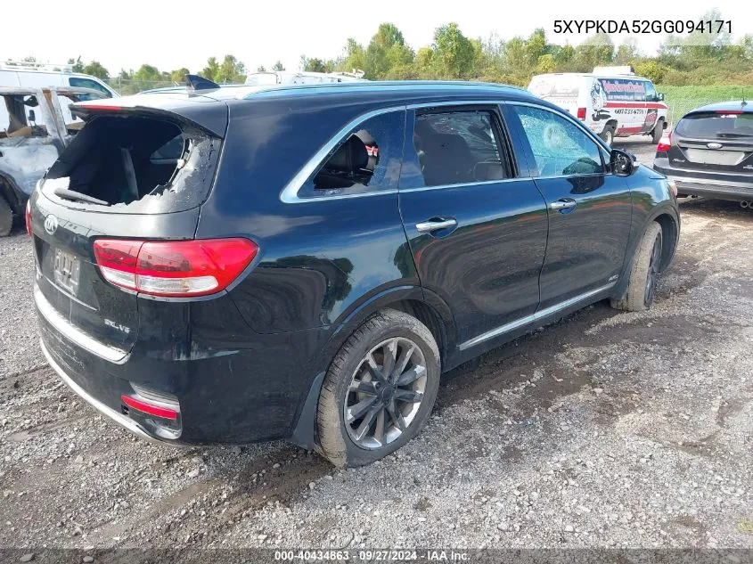 5XYPKDA52GG094171 2016 Kia Sorento 3.3L Sxl