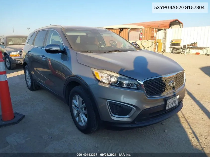 5XYPG4A52GG157304 2016 Kia Sorento 3.3L Lx