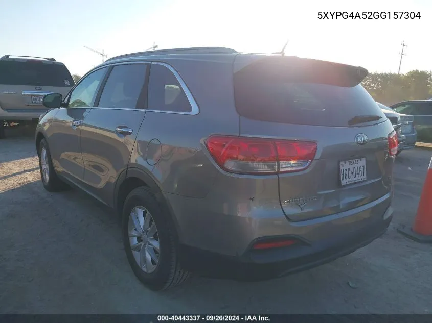 5XYPG4A52GG157304 2016 Kia Sorento 3.3L Lx