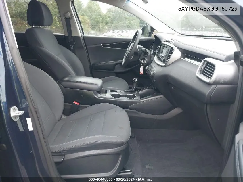 5XYPGDA5XGG150729 2016 Kia Sorento 3.3L Lx