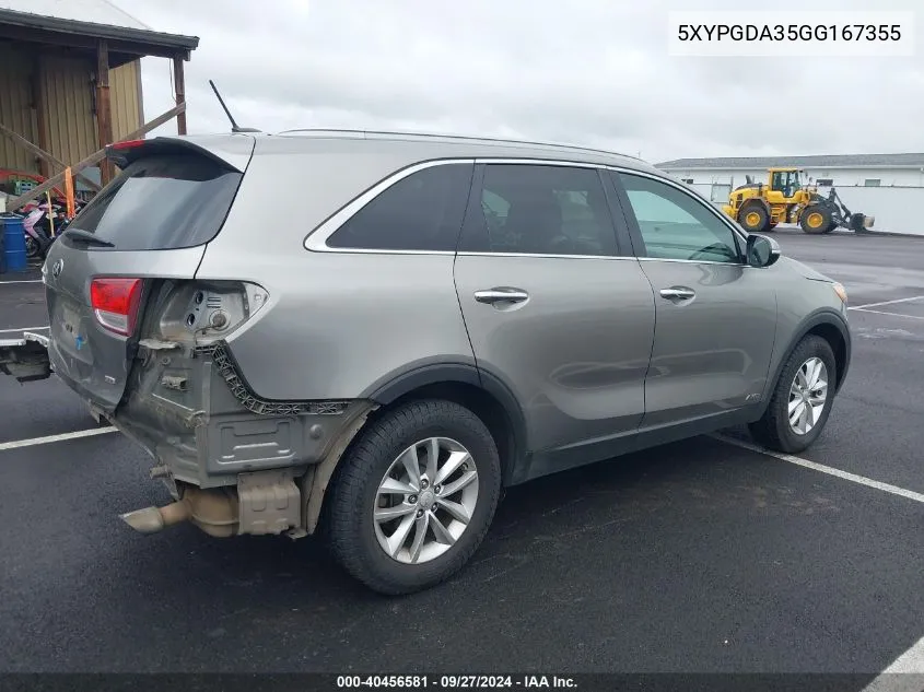 5XYPGDA35GG167355 2016 Kia Sorento 2.4L Lx