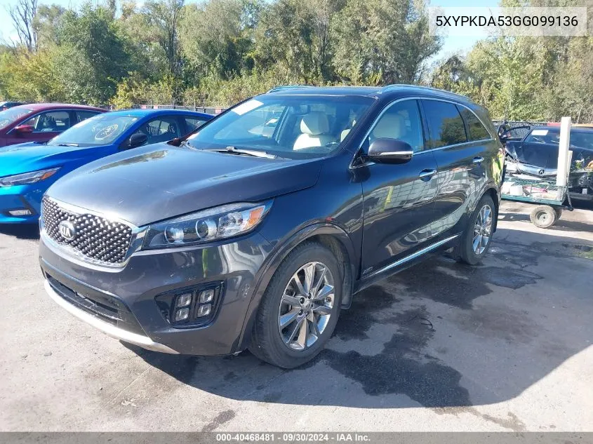 2016 Kia Sorento 3.3L Sxl VIN: 5XYPKDA53GG099136 Lot: 40468481