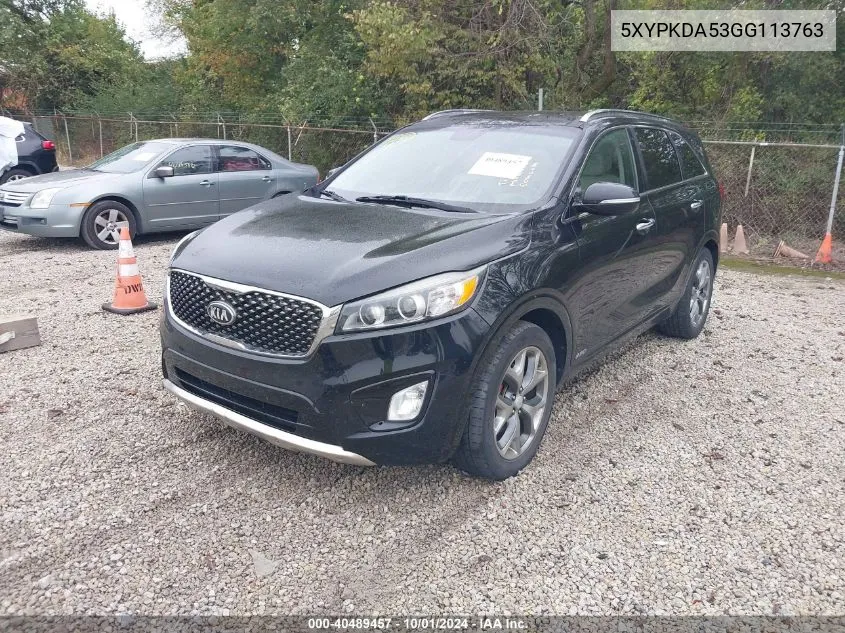 2016 Kia Sorento 3.3L Sx VIN: 5XYPKDA53GG113763 Lot: 40489457