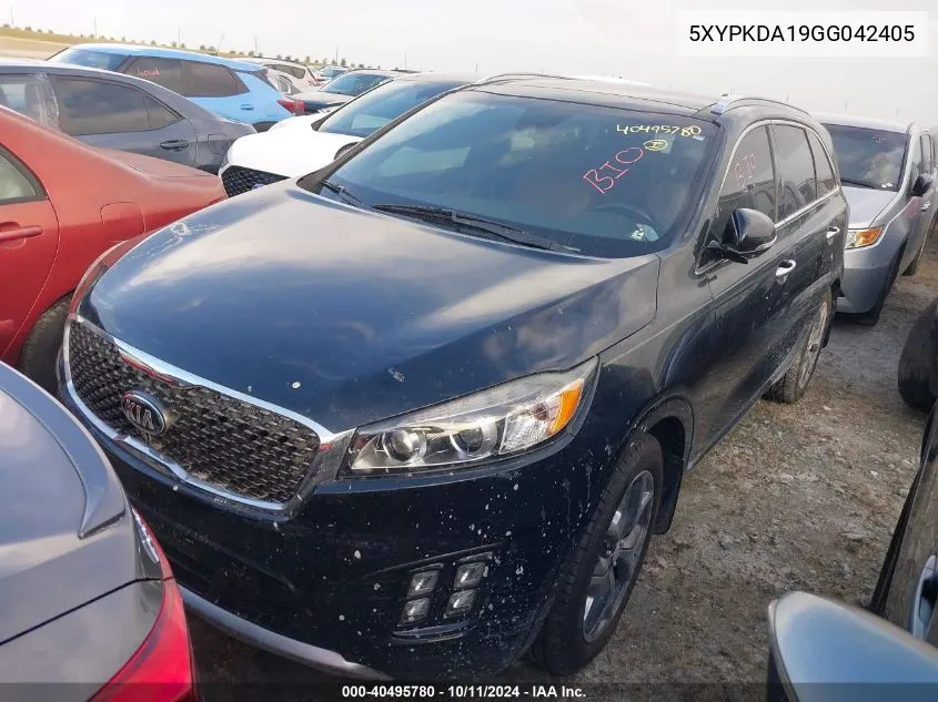 2016 Kia Sorento Sx/Sx Limited VIN: 5XYPKDA19GG042405 Lot: 40495780