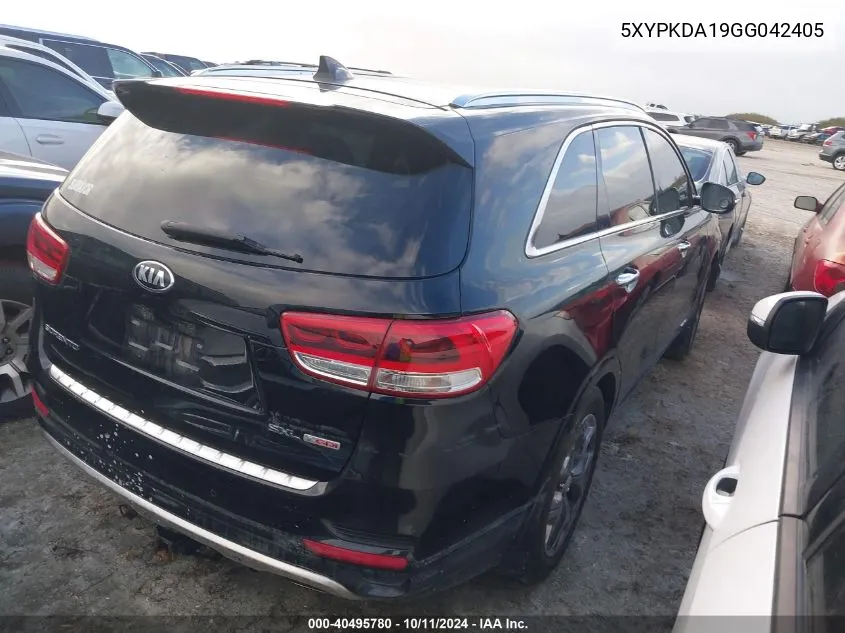 2016 Kia Sorento Sx/Sx Limited VIN: 5XYPKDA19GG042405 Lot: 40495780