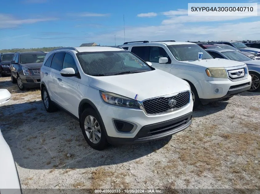 2016 Kia Sorento Lx/L VIN: 5XYPG4A30GG040710 Lot: 40503133