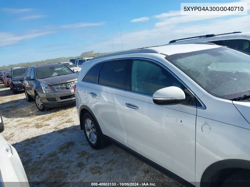 2016 Kia Sorento Lx/L VIN: 5XYPG4A30GG040710 Lot: 40503133