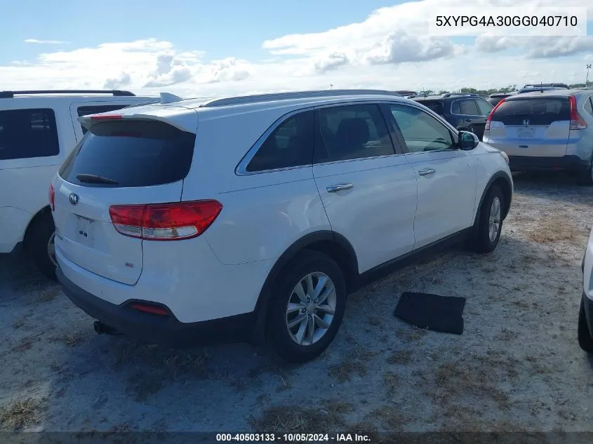 5XYPG4A30GG040710 2016 Kia Sorento Lx/L