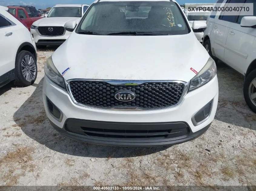 2016 Kia Sorento Lx/L VIN: 5XYPG4A30GG040710 Lot: 40503133