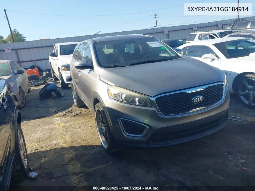 5XYPG4A31GG184914 2016 Kia Sorento Lx/L