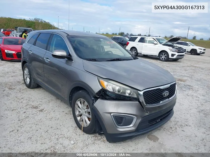 2016 Kia Sorento 2.4L L VIN: 5XYPG4A30GG167313 Lot: 40529406