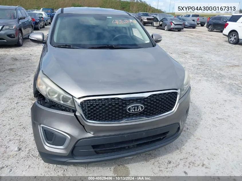 2016 Kia Sorento 2.4L L VIN: 5XYPG4A30GG167313 Lot: 40529406