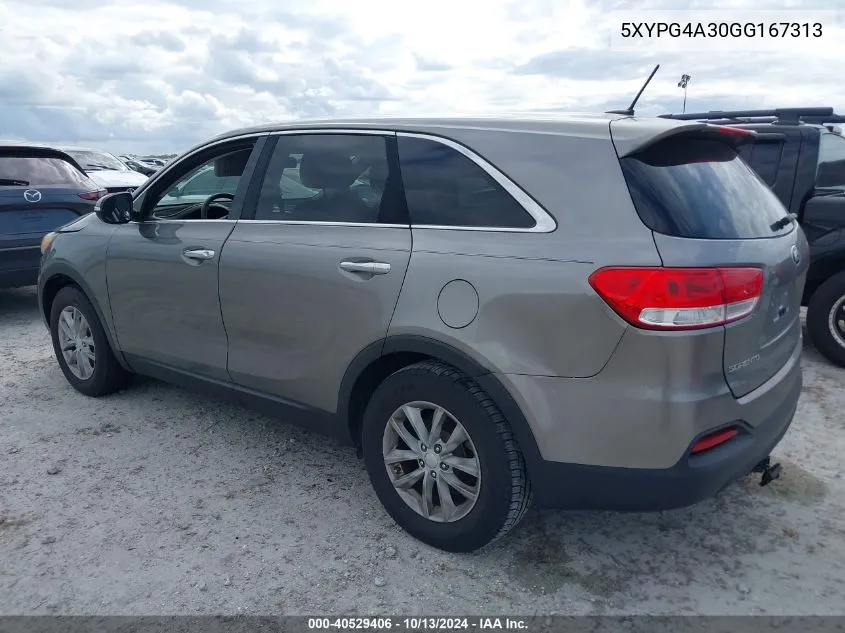 2016 Kia Sorento 2.4L L VIN: 5XYPG4A30GG167313 Lot: 40529406