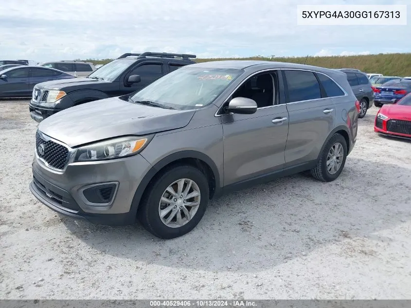 2016 Kia Sorento 2.4L L VIN: 5XYPG4A30GG167313 Lot: 40529406