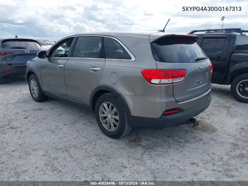 2016 Kia Sorento 2.4L L VIN: 5XYPG4A30GG167313 Lot: 40529406