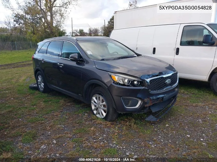 2016 Kia Sorento 2.4L Lx VIN: 5XYPGDA35GG054828 Lot: 40621638