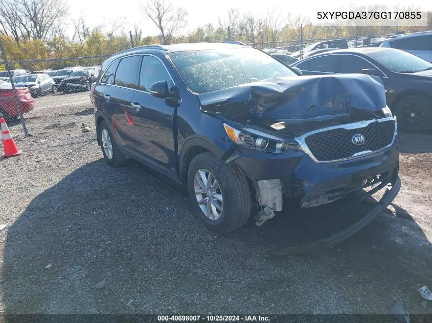 5XYPGDA37GG170855 2016 Kia Sorento 2.4L Lx