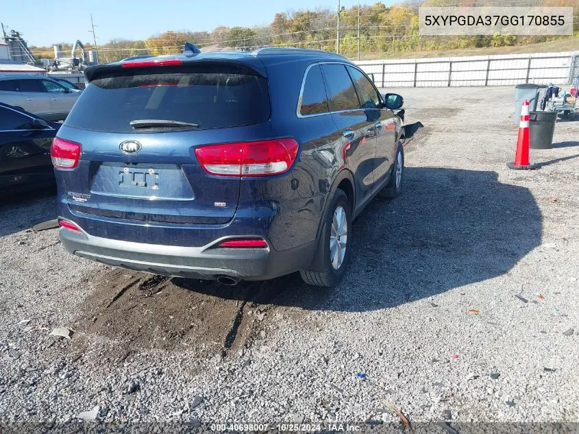 5XYPGDA37GG170855 2016 Kia Sorento 2.4L Lx