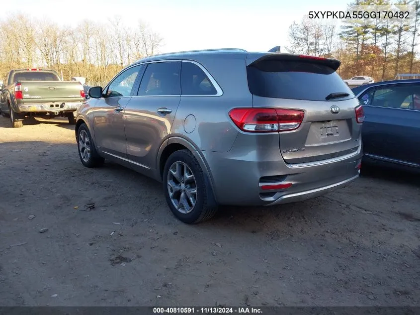 2016 Kia Sorento 3.3L Sx VIN: 5XYPKDA55GG170482 Lot: 40810591