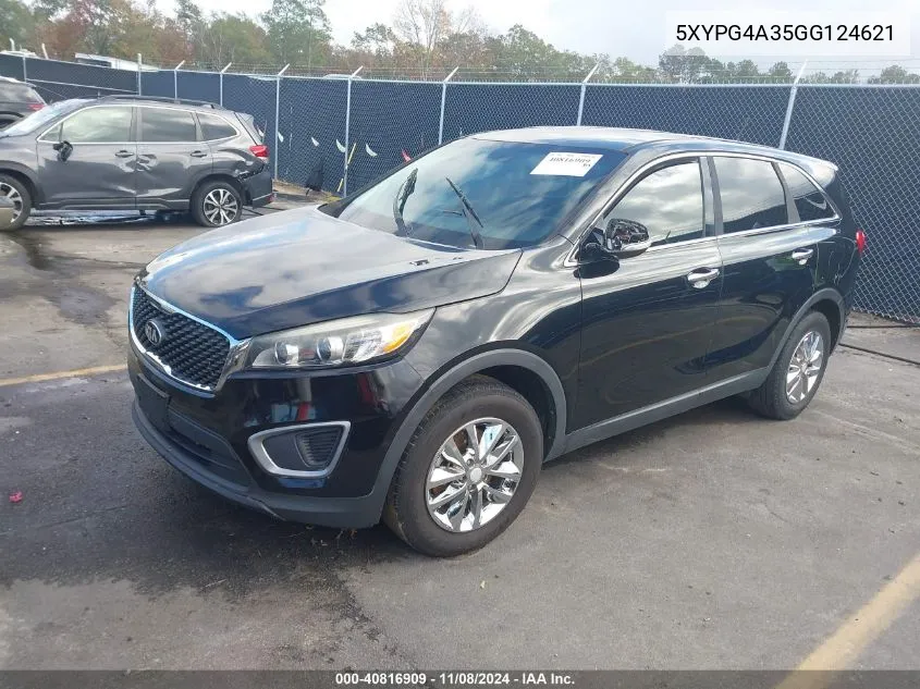 2016 Kia Sorento 2.4L L VIN: 5XYPG4A35GG124621 Lot: 40816909