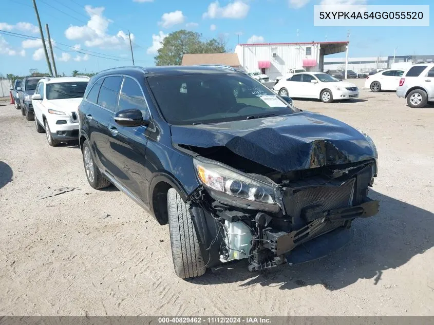 2016 Kia Sorento 3.3L Sxl VIN: 5XYPK4A54GG055520 Lot: 40829462