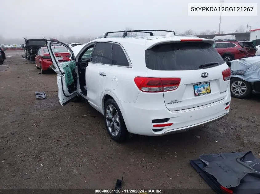 2016 Kia Sorento 2.0T Sxl VIN: 5XYPKDA12GG121267 Lot: 40881120