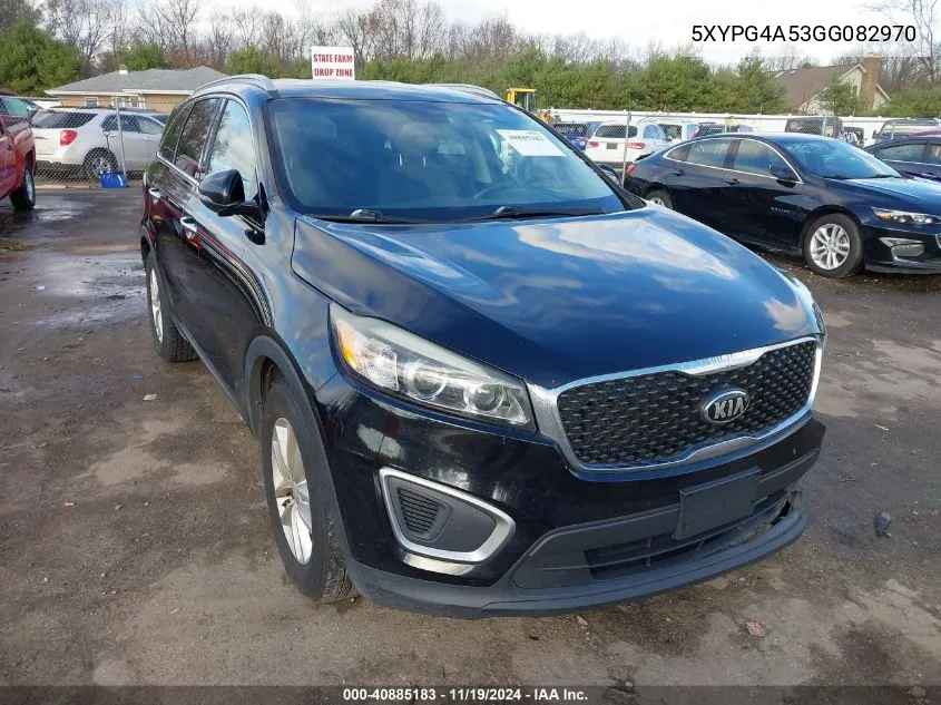 2016 Kia Sorento 3.3L Lx VIN: 5XYPG4A53GG082970 Lot: 40885183