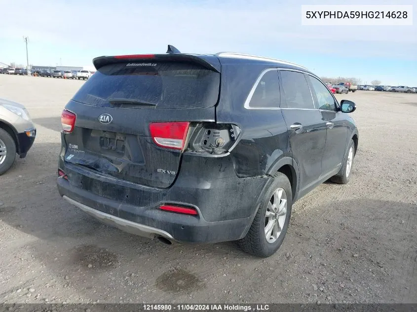 2017 Kia Sorento VIN: 5XYPHDA59HG214628 Lot: 12145980