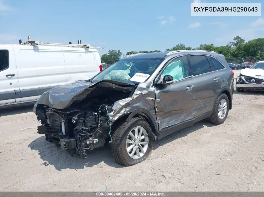 5XYPGDA39HG290643 2017 Kia Sorento 2.4L Lx