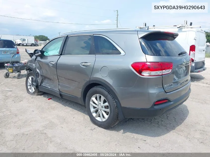 5XYPGDA39HG290643 2017 Kia Sorento 2.4L Lx