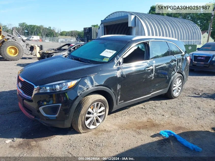 2017 Kia Sorento 2.4L Lx VIN: 5XYPGDA30HG251987 Lot: 39629854