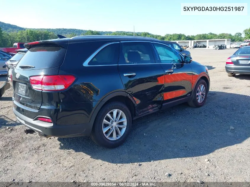 5XYPGDA30HG251987 2017 Kia Sorento 2.4L Lx