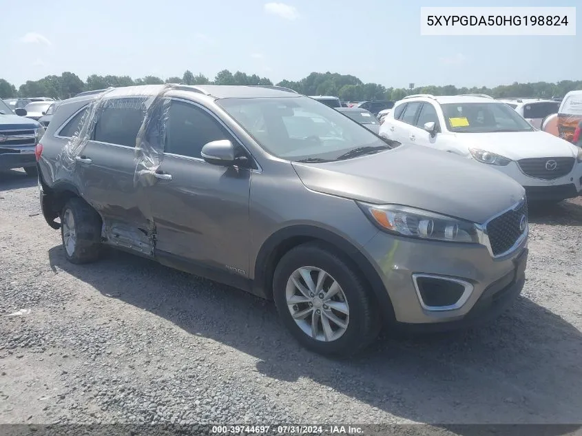 2017 Kia Sorento 3.3L Lx VIN: 5XYPGDA50HG198824 Lot: 39744697