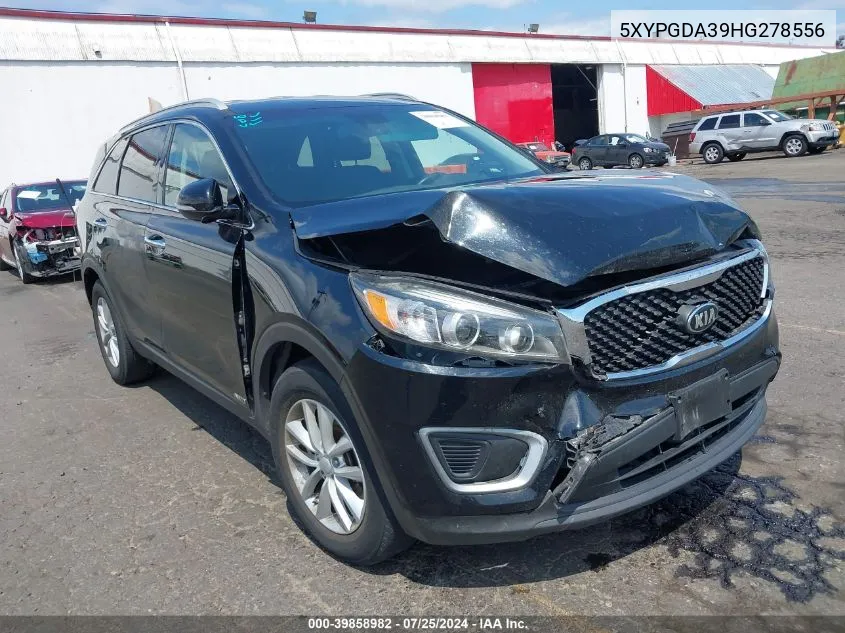 5XYPGDA39HG278556 2017 Kia Sorento 2.4L Lx