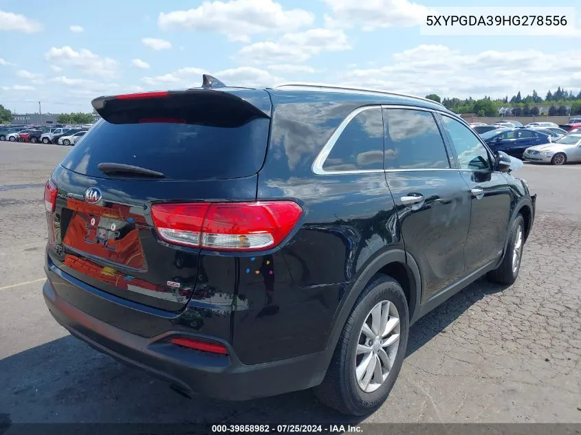 5XYPGDA39HG278556 2017 Kia Sorento 2.4L Lx