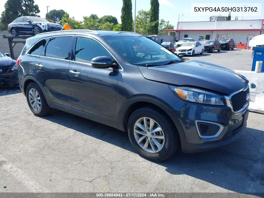 2017 Kia Sorento 3.3L Lx VIN: 5XYPG4A50HG313762 Lot: 39884943